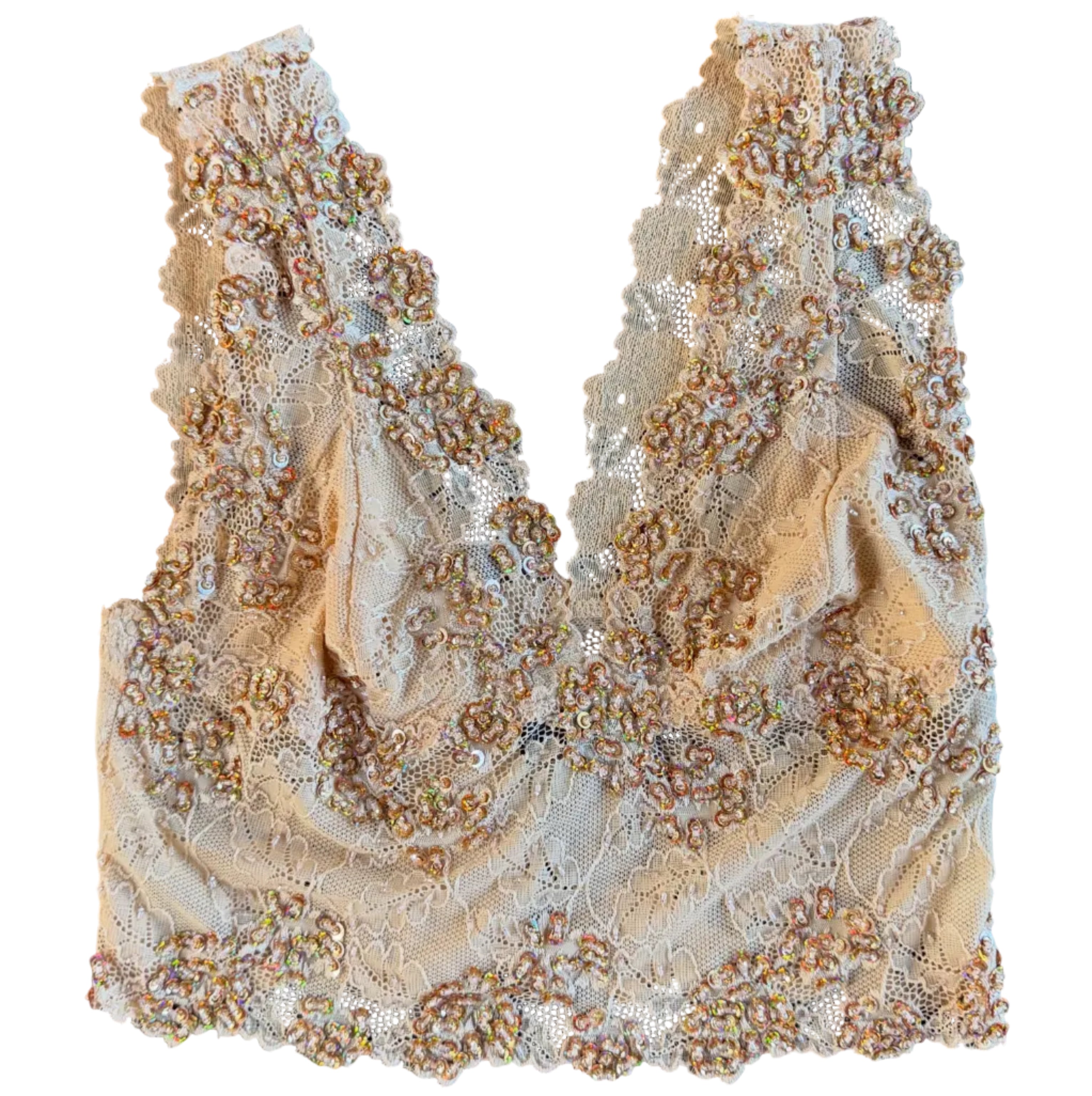 Bebe Sequin & Lace Camisole (L)