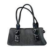 Apt. 9 Grey Pinstripe Purse With Silver Buckles