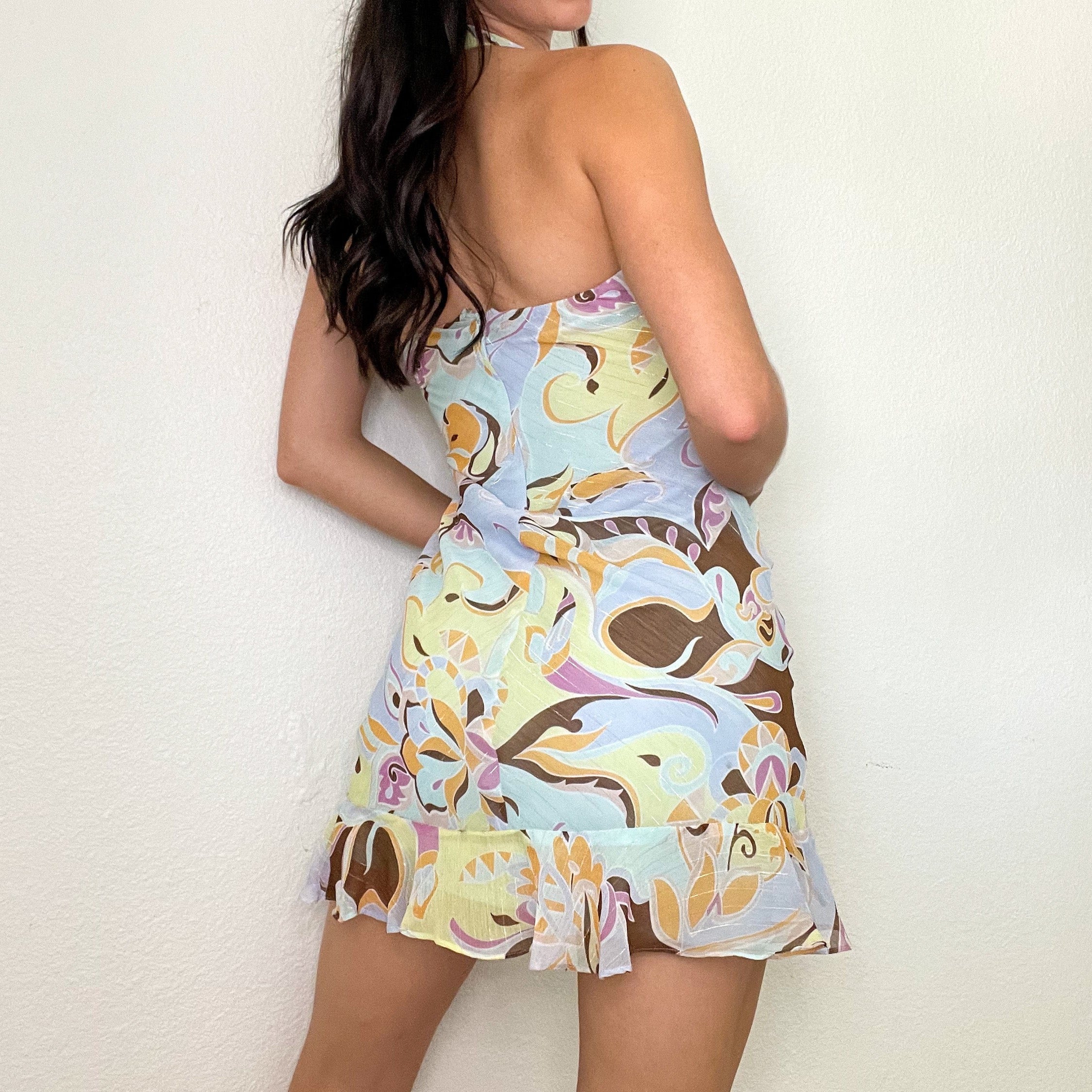 Y2K Pastel Mini Ruffle Dress
