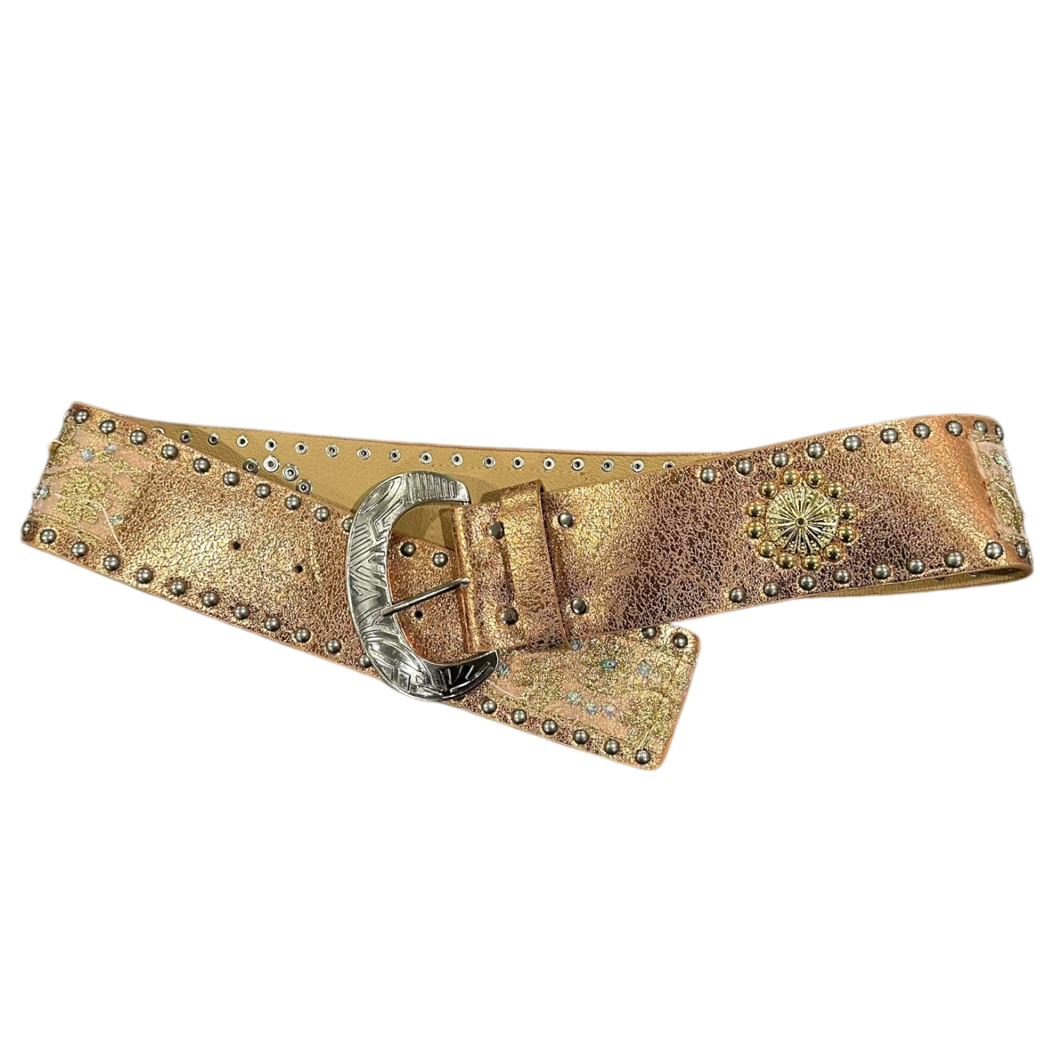 Leather belts, Western, , Studded, Buckle, Boho Amazon.com: TRIWORKS Women Western Concho Leather Belt  main image 2
