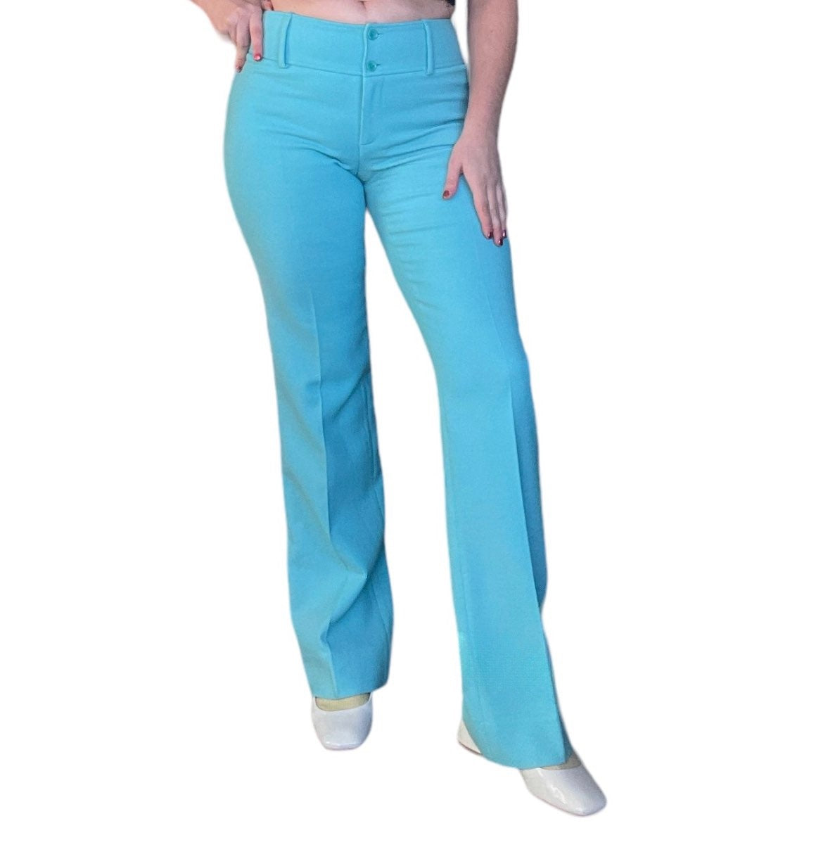 1990s Dolce & Gabbana Turquoise Wool Pants (M)