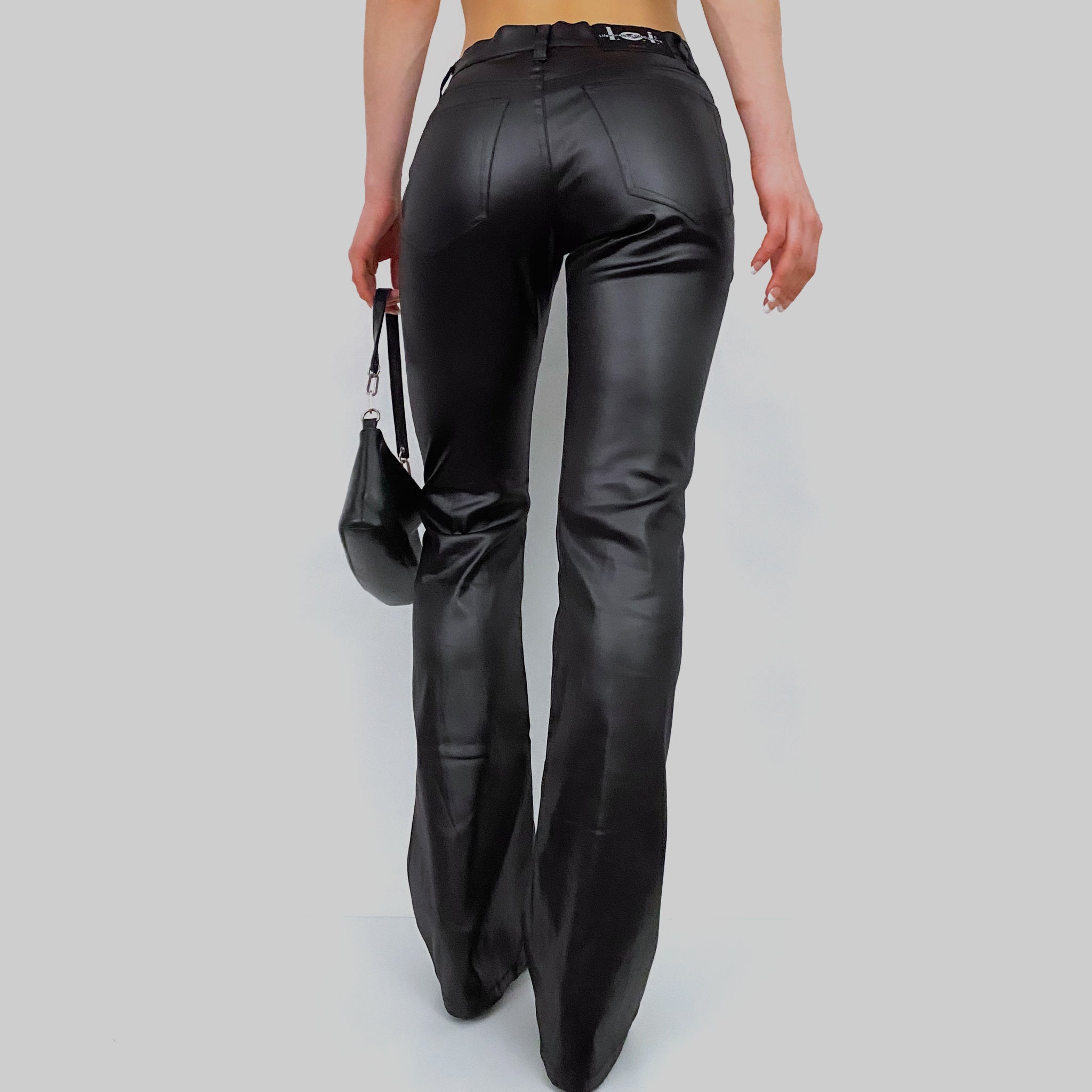 Y2K Black Liquid Pants - Small