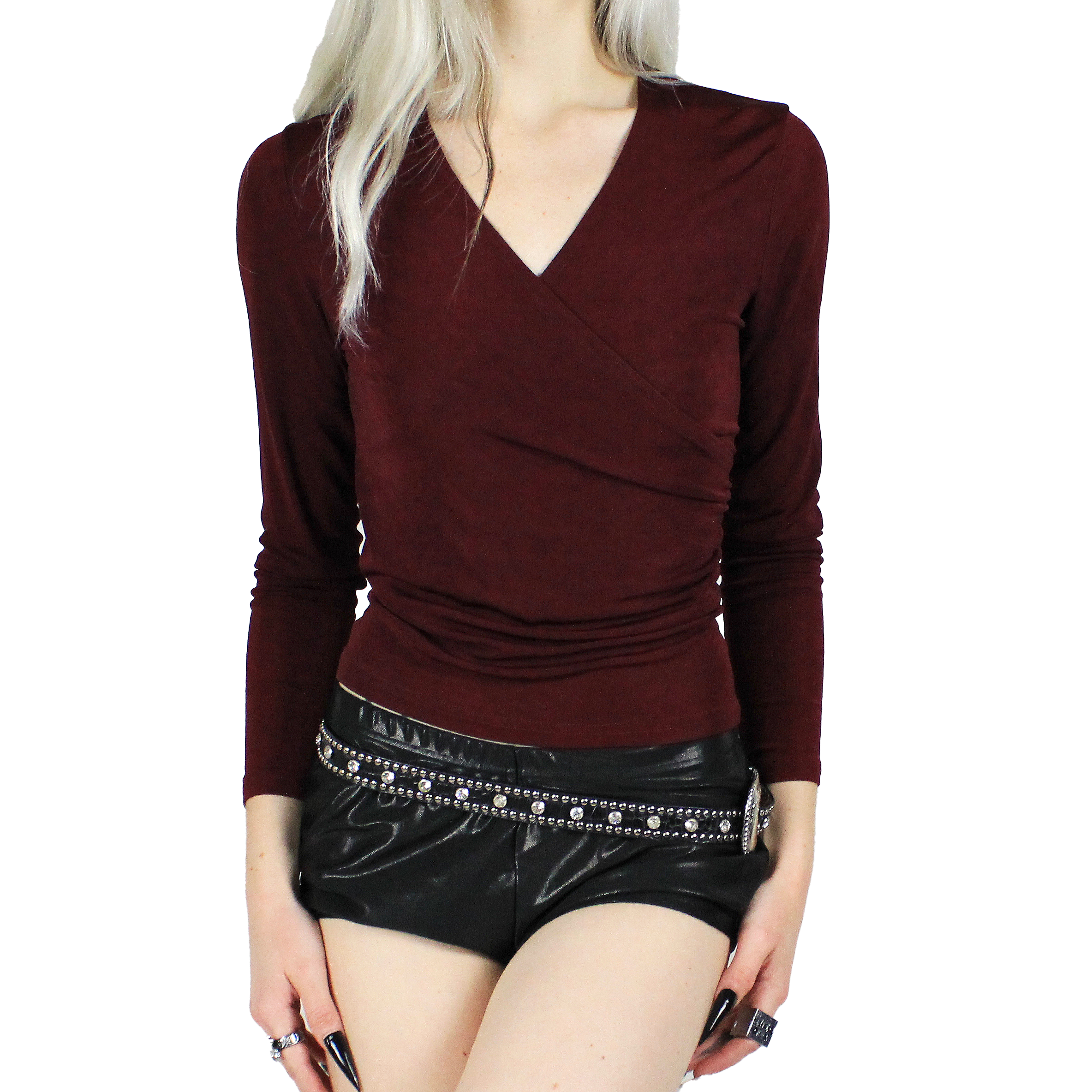 90s Burgundy Slinky Top (S/M)
