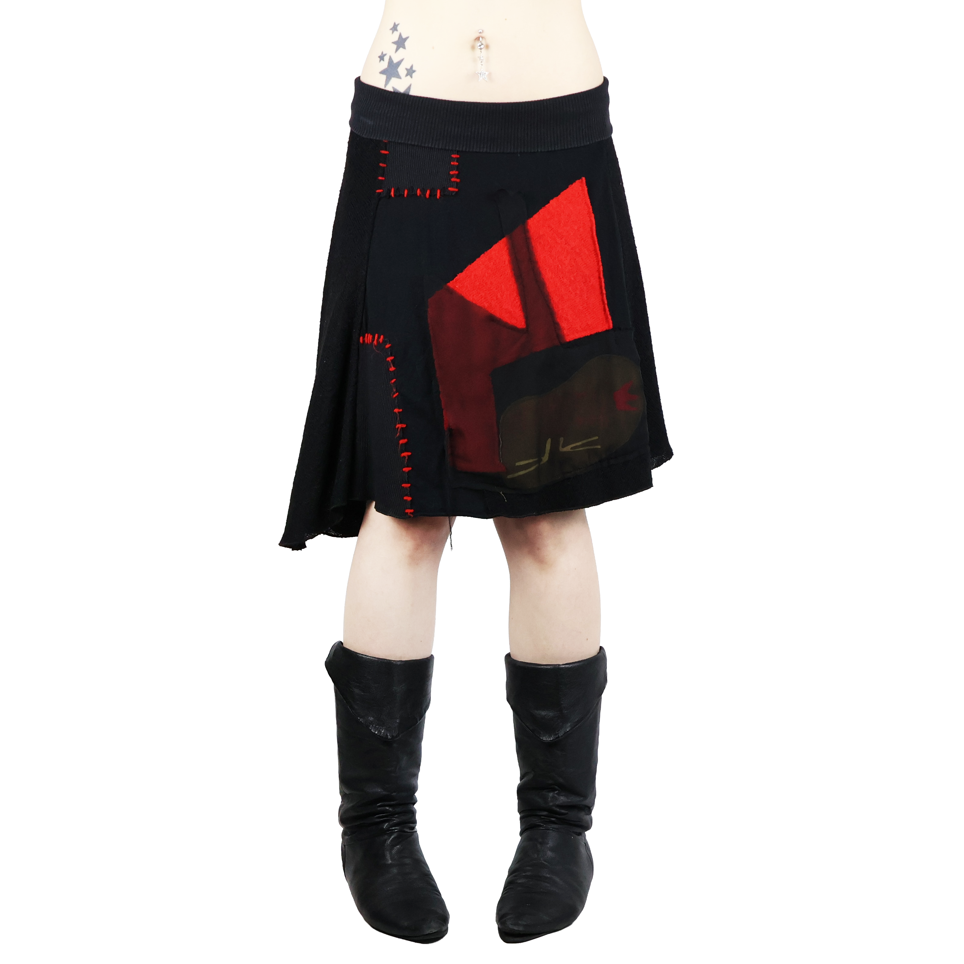 Y2K Euro Patchwork Skirt (XS/S)