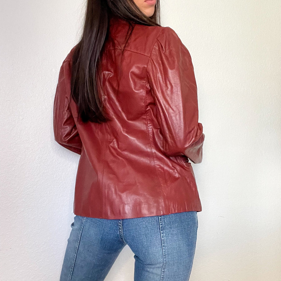 80s red hotsell leather jacket