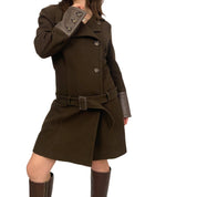 Chocolate Wool Belted Coat (S)