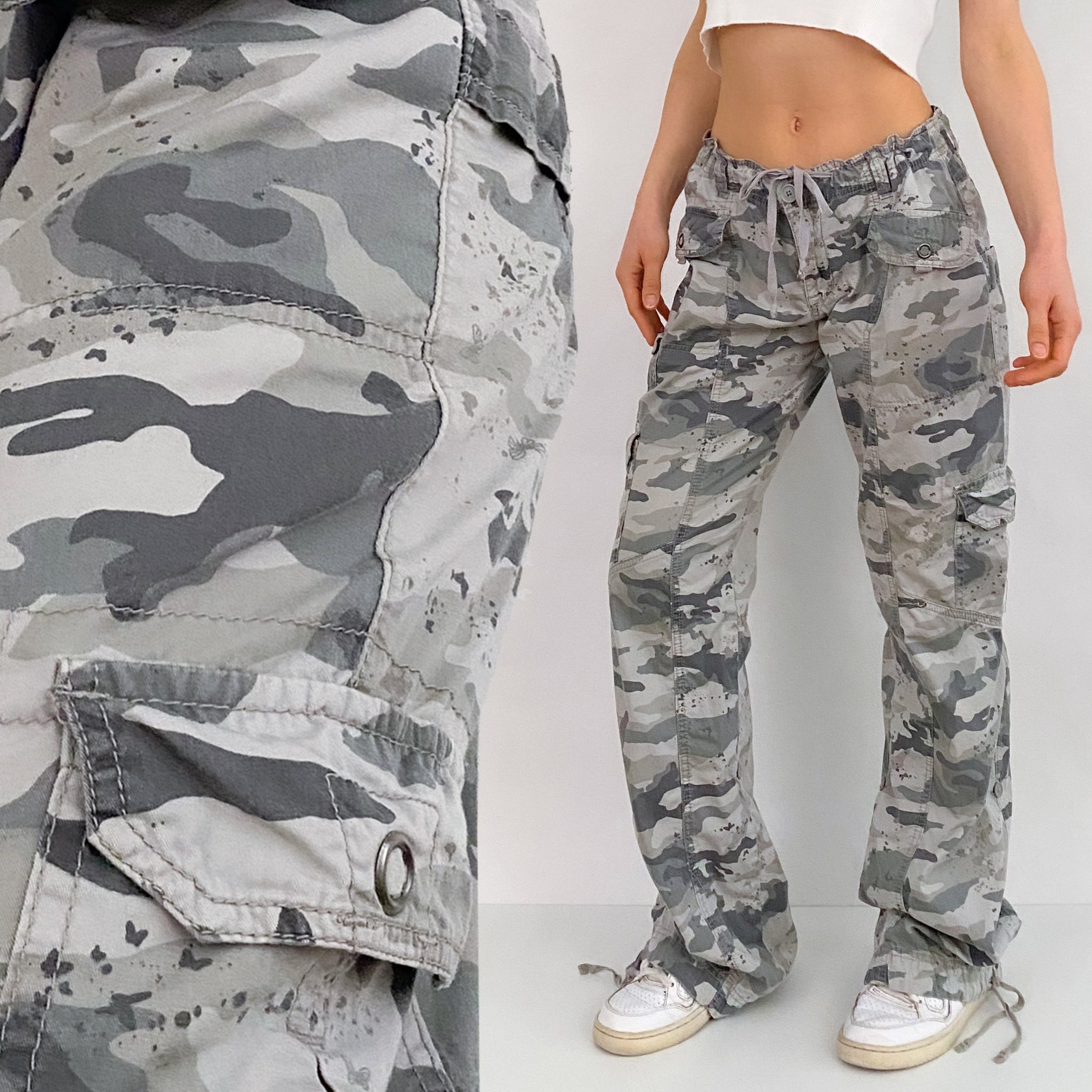 Y2K Butterfly Camo Cargos - Large