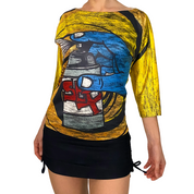 Miss Sixty Luxury Pop Art Spray Can Graphic Top (XS/S)