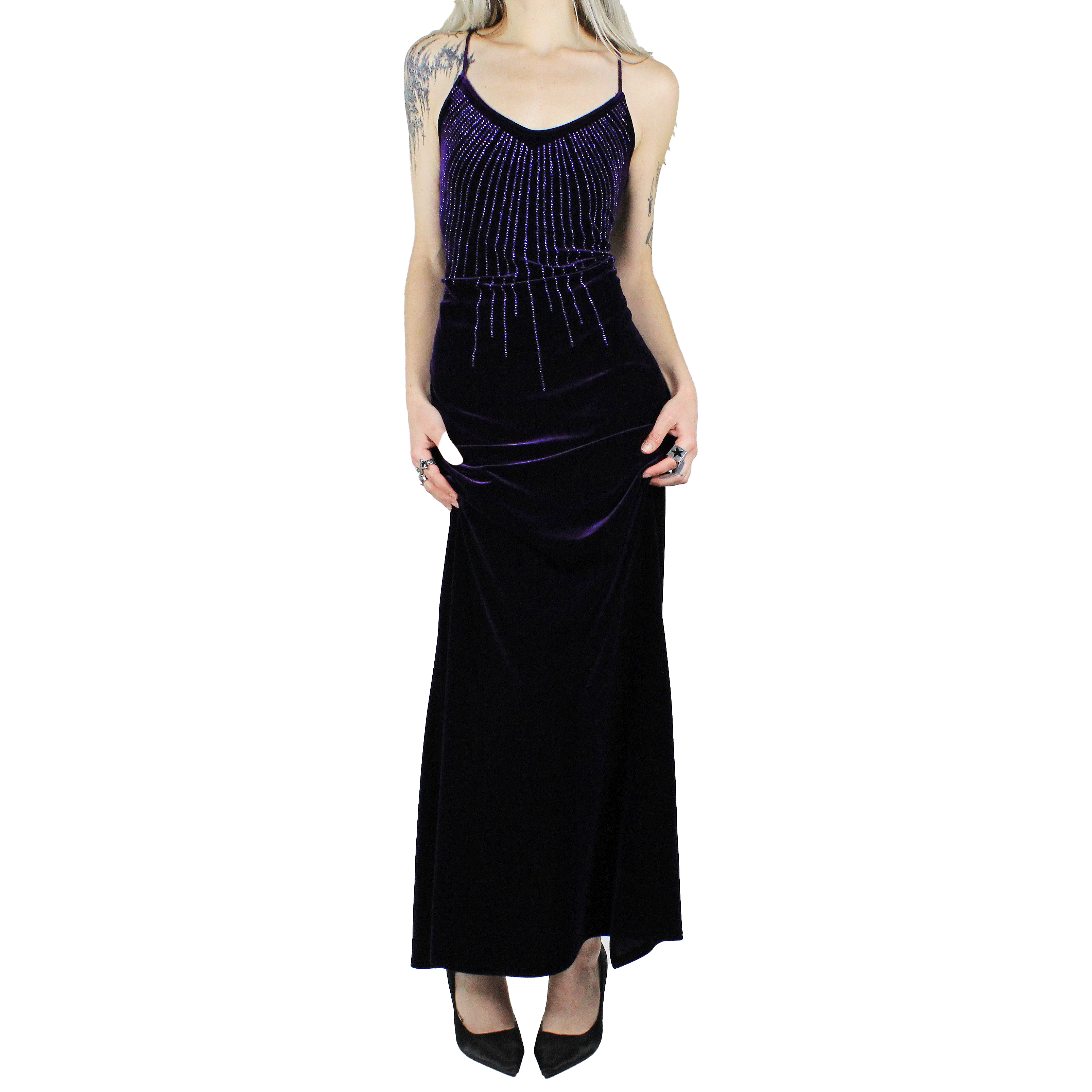 90s Purple Velvet Gown (S/M)