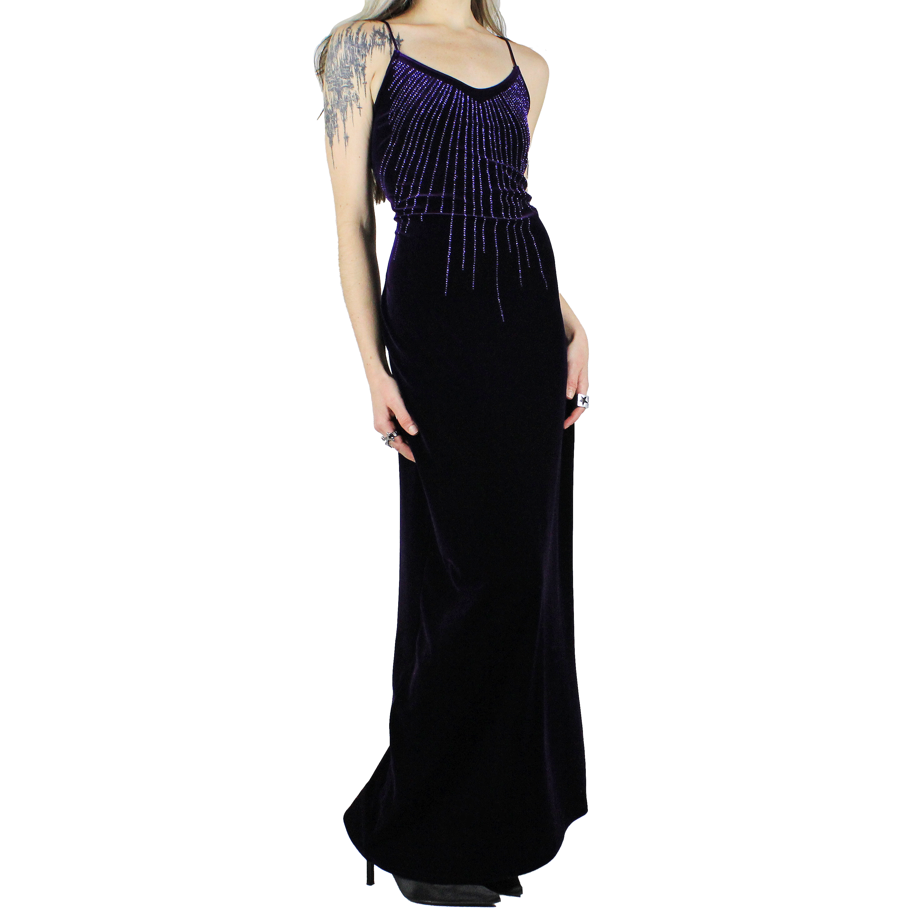 90s Purple Velvet Gown (S/M)