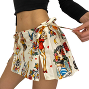 Energy Angel Don't Gamble with Love Tattoo Mini Skirt