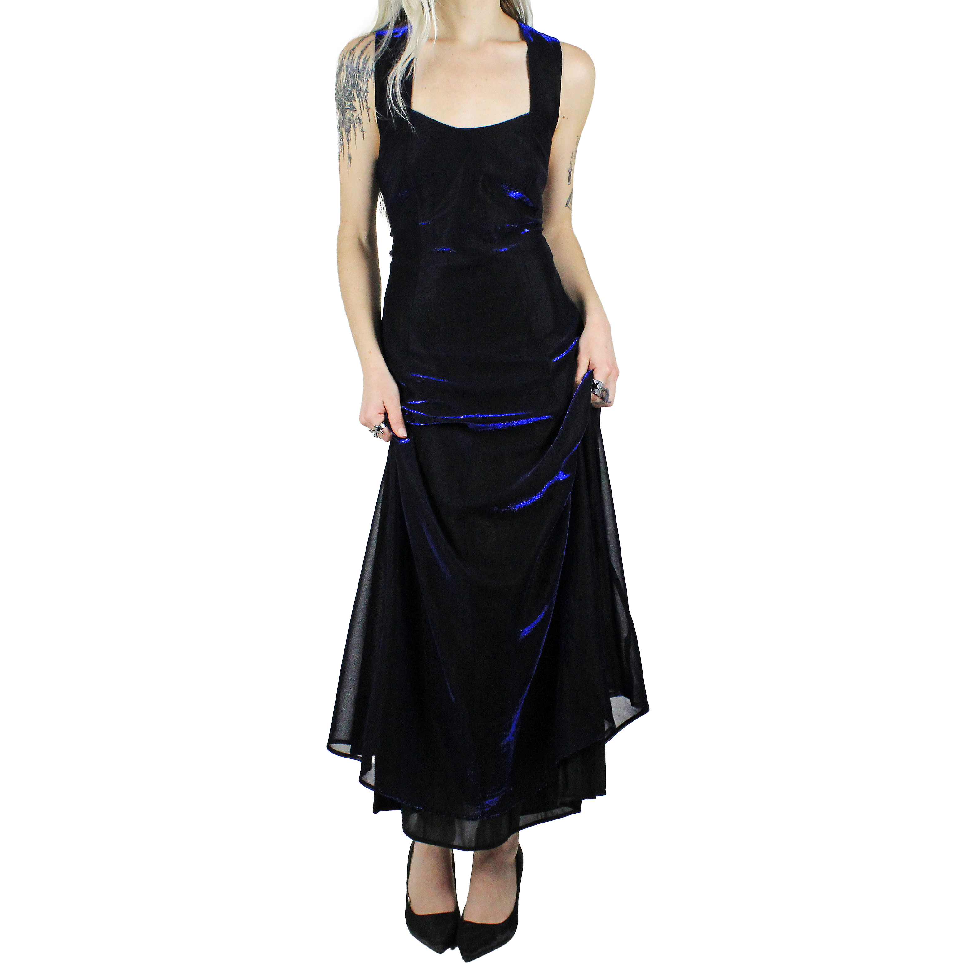 90s Shimmery Blue Gown (S/M)