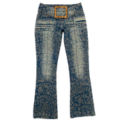 Rare Miss Sixty Luxury Graffiti Belted Low Rise Flare Jeans (XS)