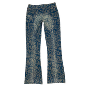 Rare Miss Sixty Luxury Graffiti Belted Low Rise Flare Jeans (XS)