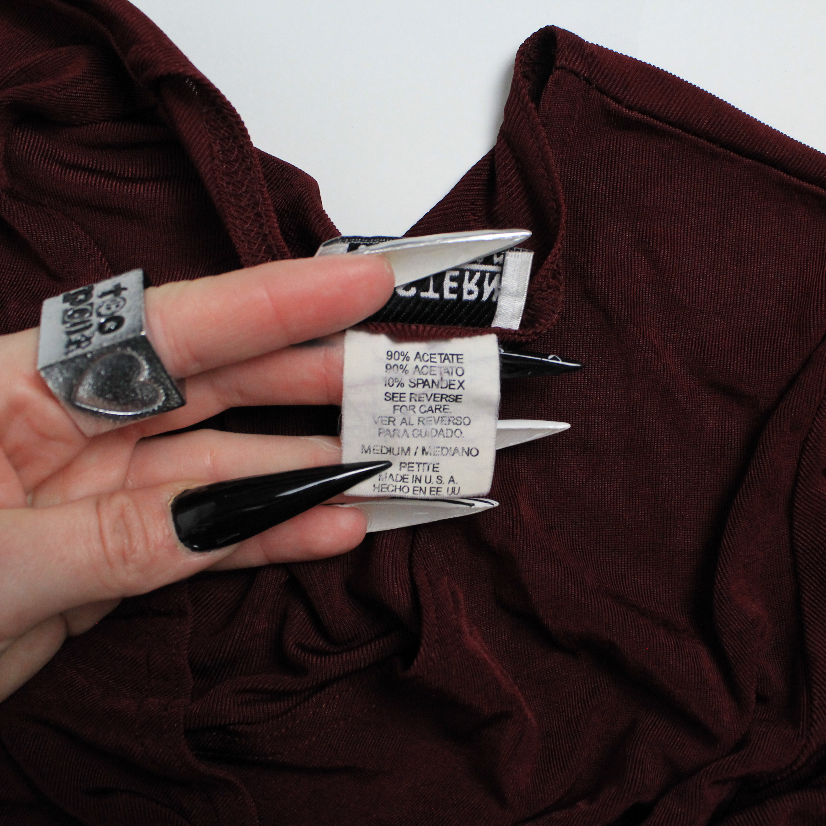 90s Burgundy Slinky Top (S/M)