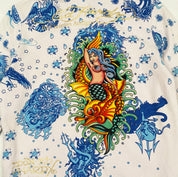 Ed Hardy Koi Fish Mermaid Tattoo Zip-Up Hoodie (S)