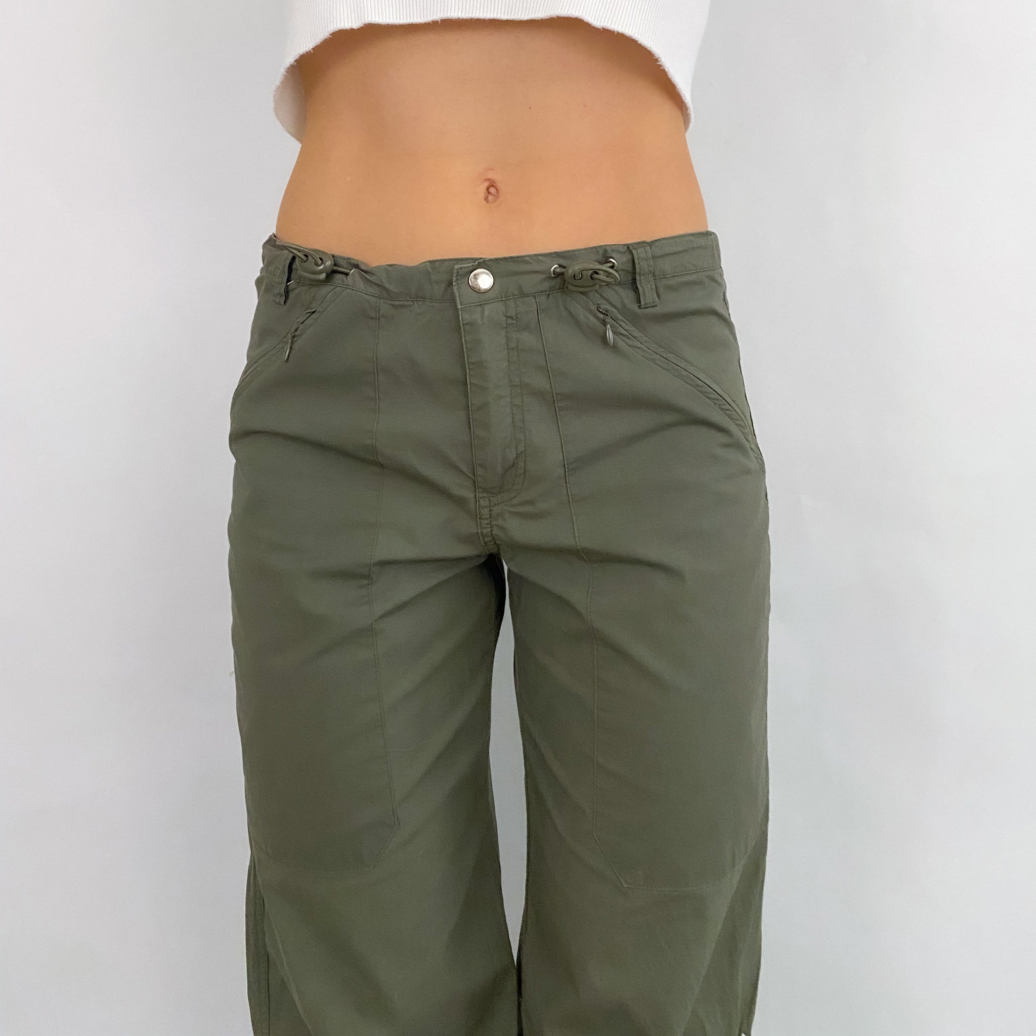 Bungee Pull Embroidered Pants - Small