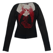 RARE Miss Sixty Fallen Angel Mesh Long Sleeve Top (S)