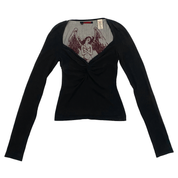 RARE Miss Sixty Fallen Angel Mesh Long Sleeve Top (S)