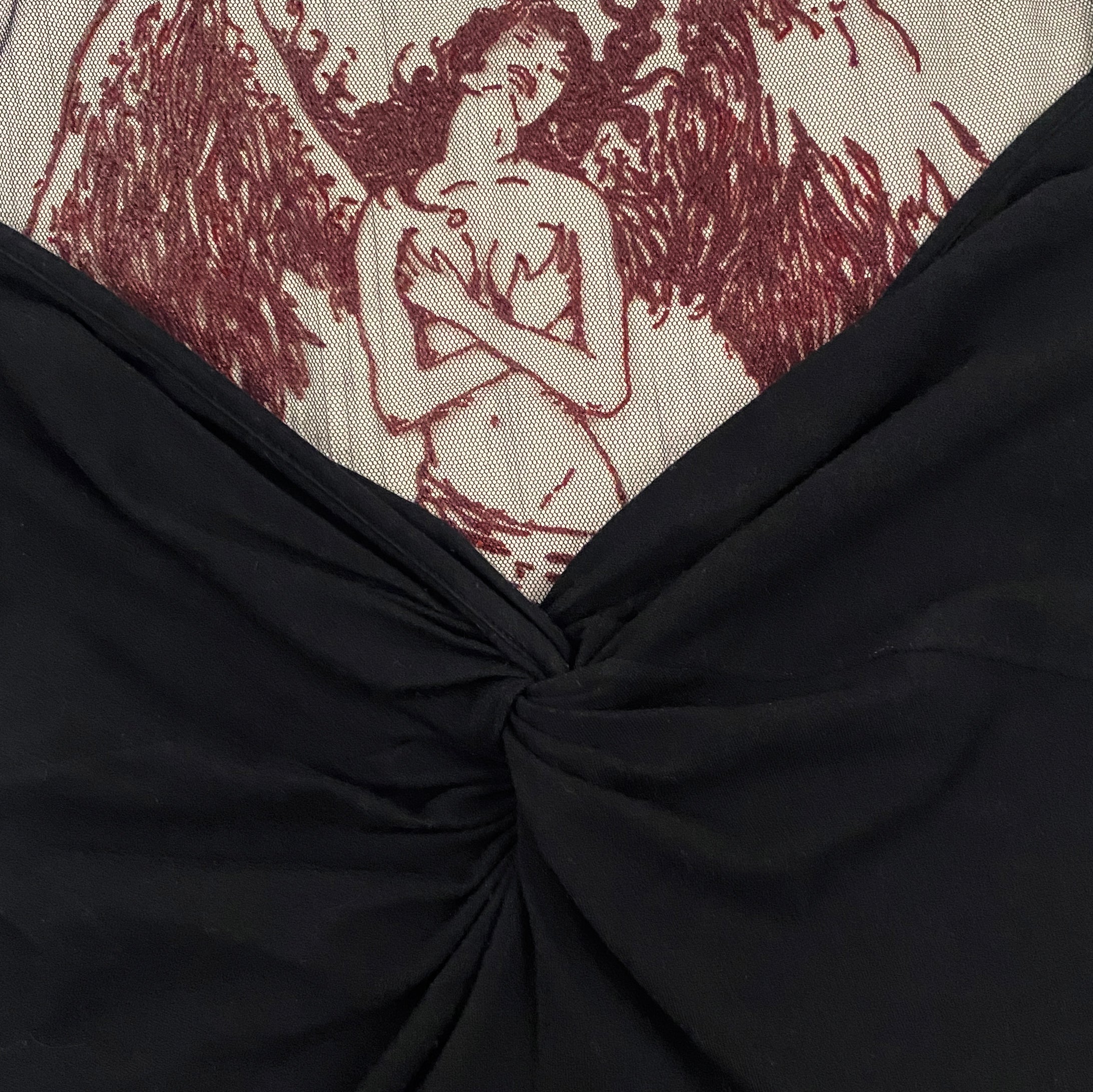 RARE Miss Sixty Fallen Angel Mesh Long Sleeve Top (S)