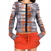 Cop Copine 2000s Mesh Zip Front Top (S)