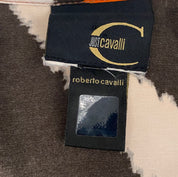 Just Cavalli Ribbed Animal Print Peasant Top (S/M)