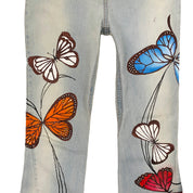 Miss Sixty 1/1 Hand-Painted Low Rise Butterfly Flares (XS)