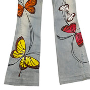 Miss Sixty 1/1 Hand-Painted Low Rise Butterfly Flares (XS)