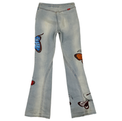 Miss Sixty 1/1 Hand-Painted Low Rise Butterfly Flares (XS)