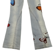Miss Sixty 1/1 Hand-Painted Low Rise Butterfly Flares (XS)