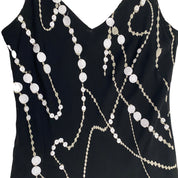 Black and White Embellished Fairy Midi Dress (L/XL)