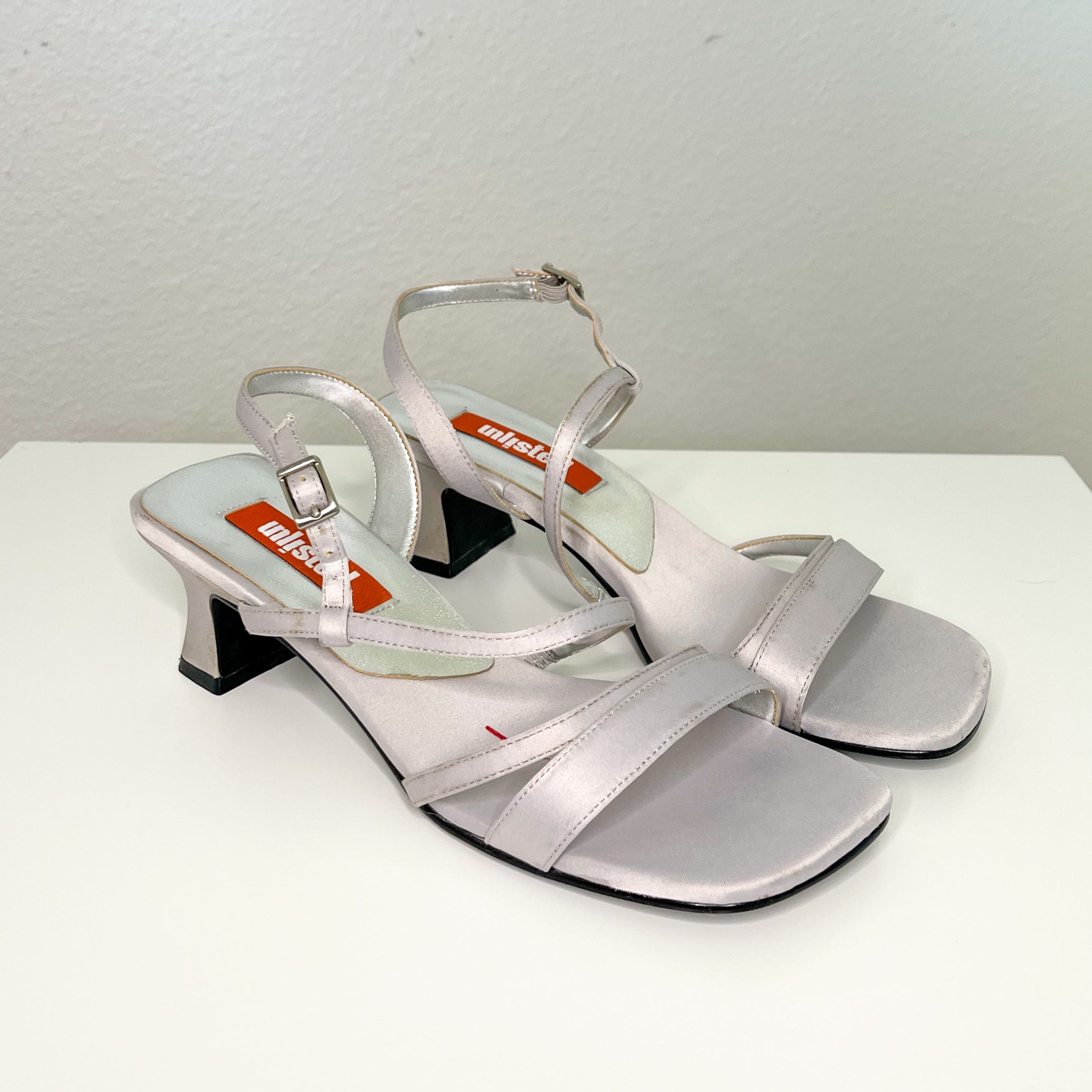 Silver Unlisted Strappy Kitten Heel Sandals (8)