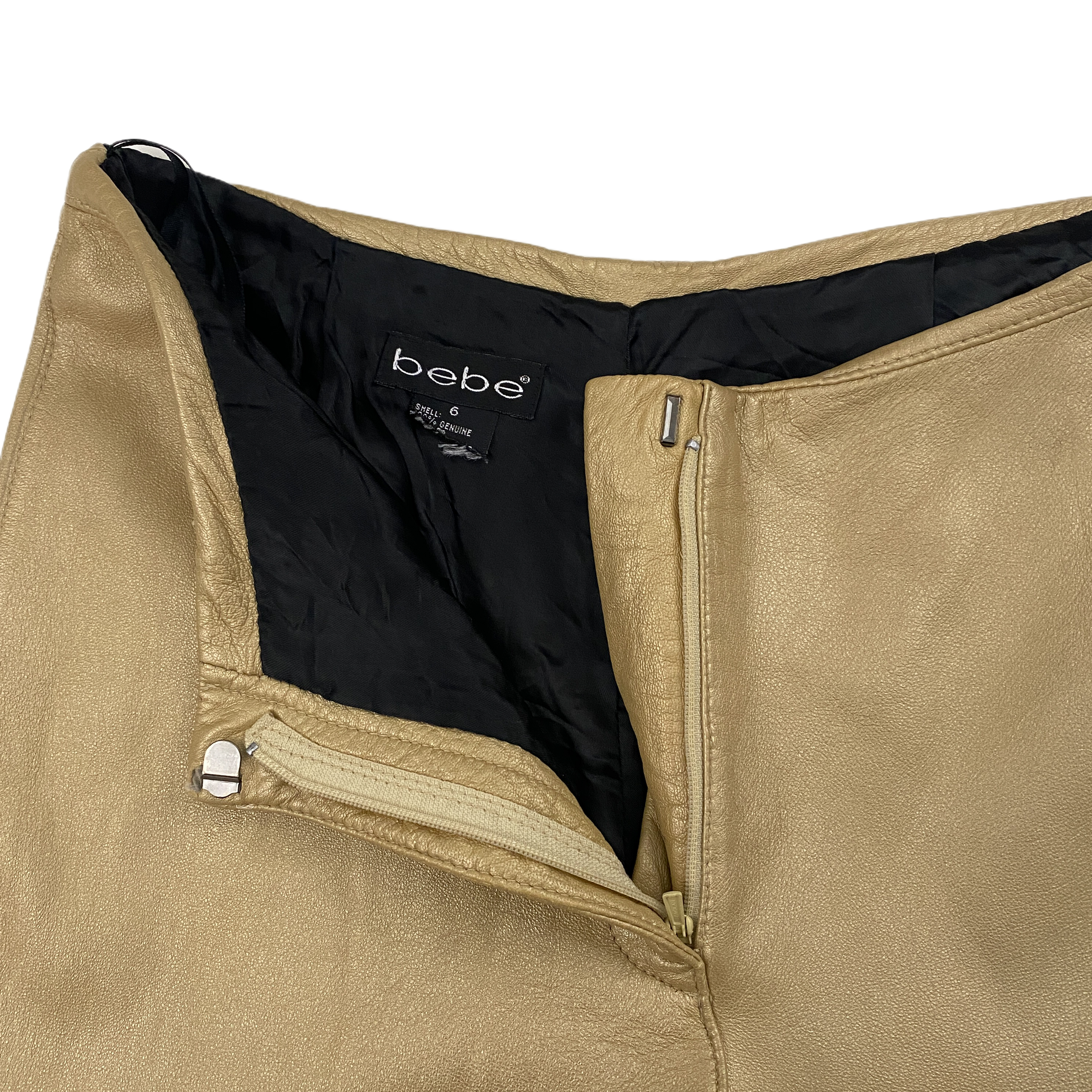 Bebe Gold Leather Pants (XS)