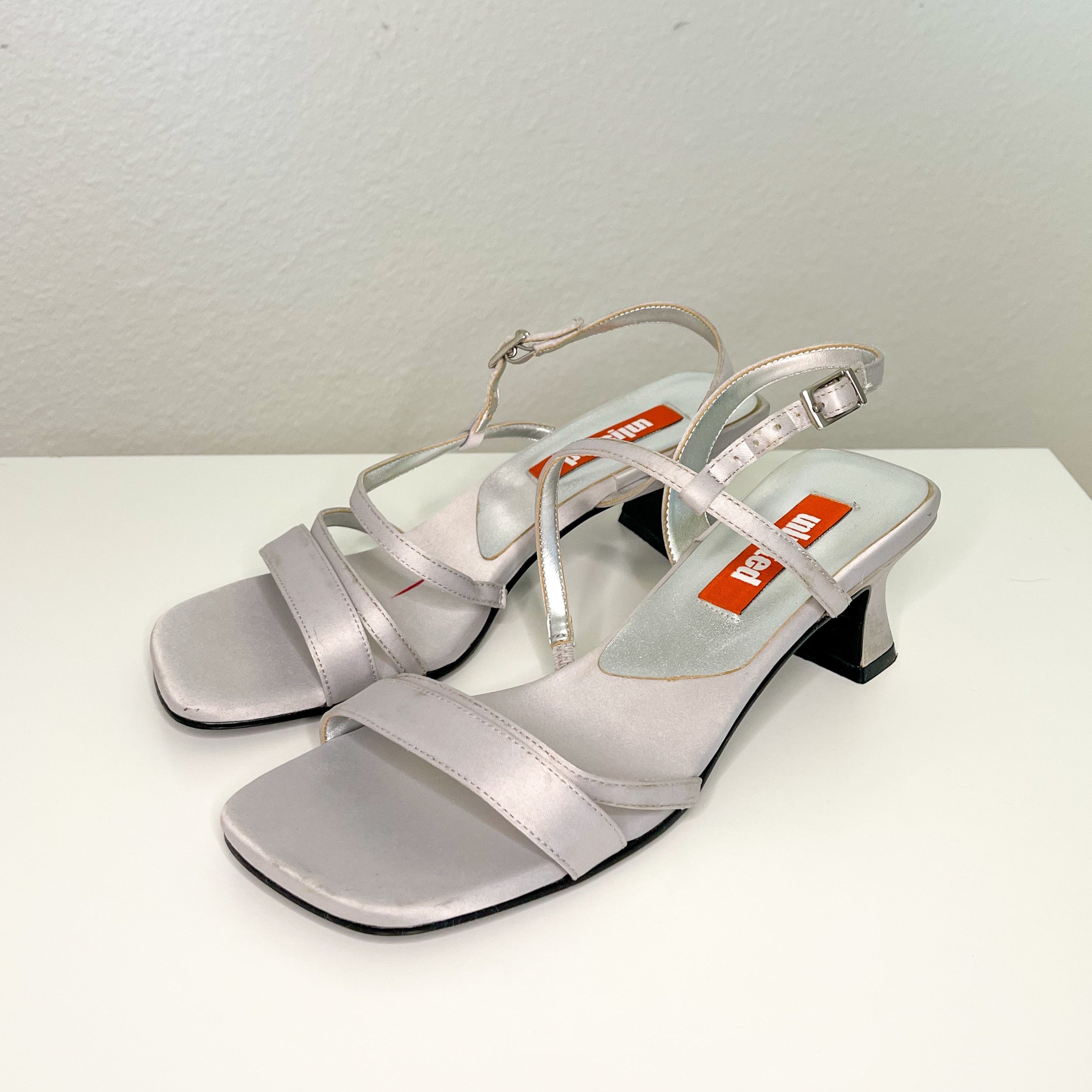 Silver Unlisted Strappy Kitten Heel Sandals (8)
