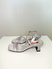 Silver Unlisted Strappy Kitten Heel Sandals (8)