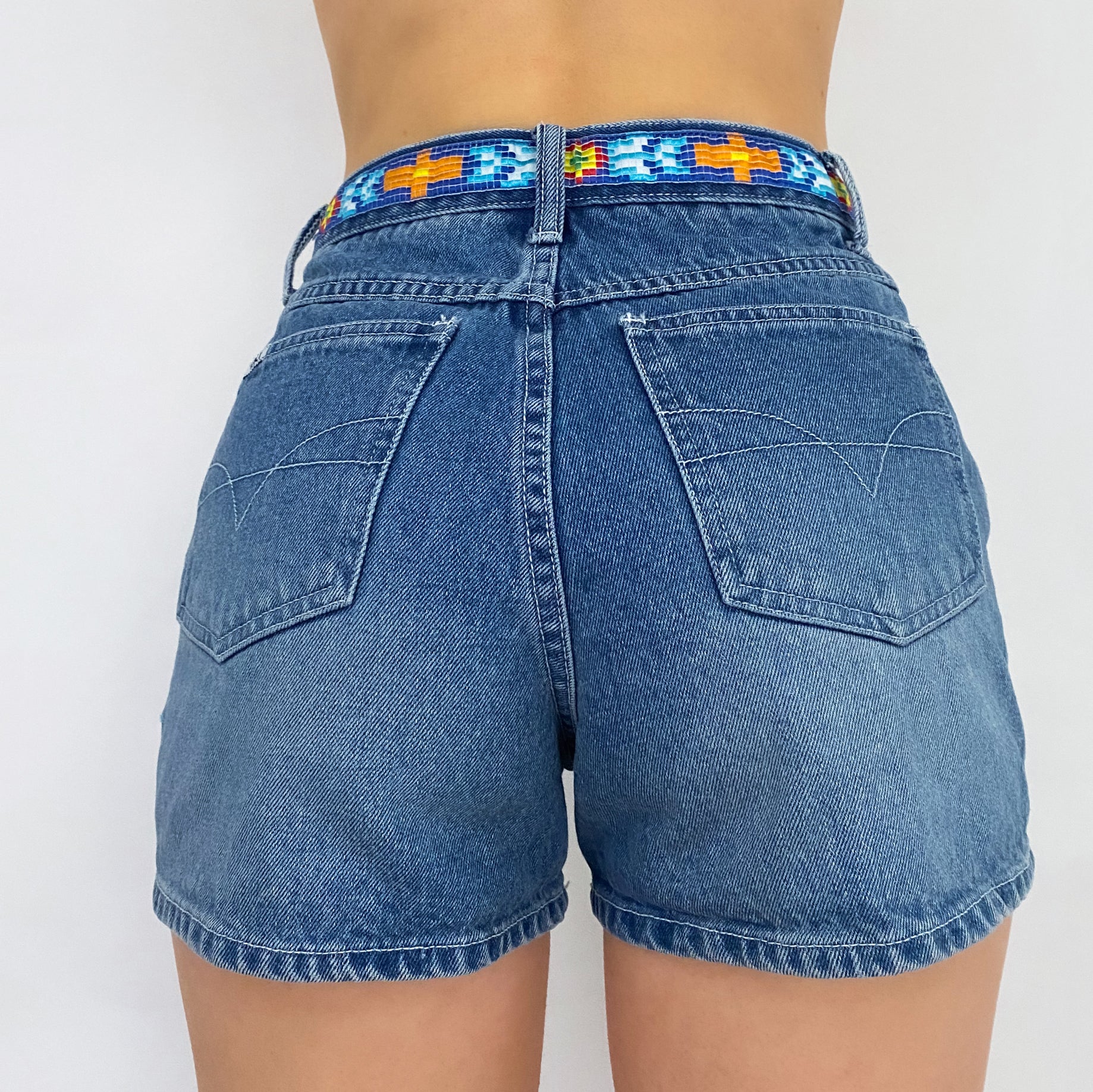Funky Dragonfly Embroidered Shorts - XS
