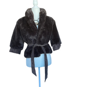 Y2K Brown Faux Fur Shrug