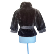 Y2K Brown Faux Fur Shrug