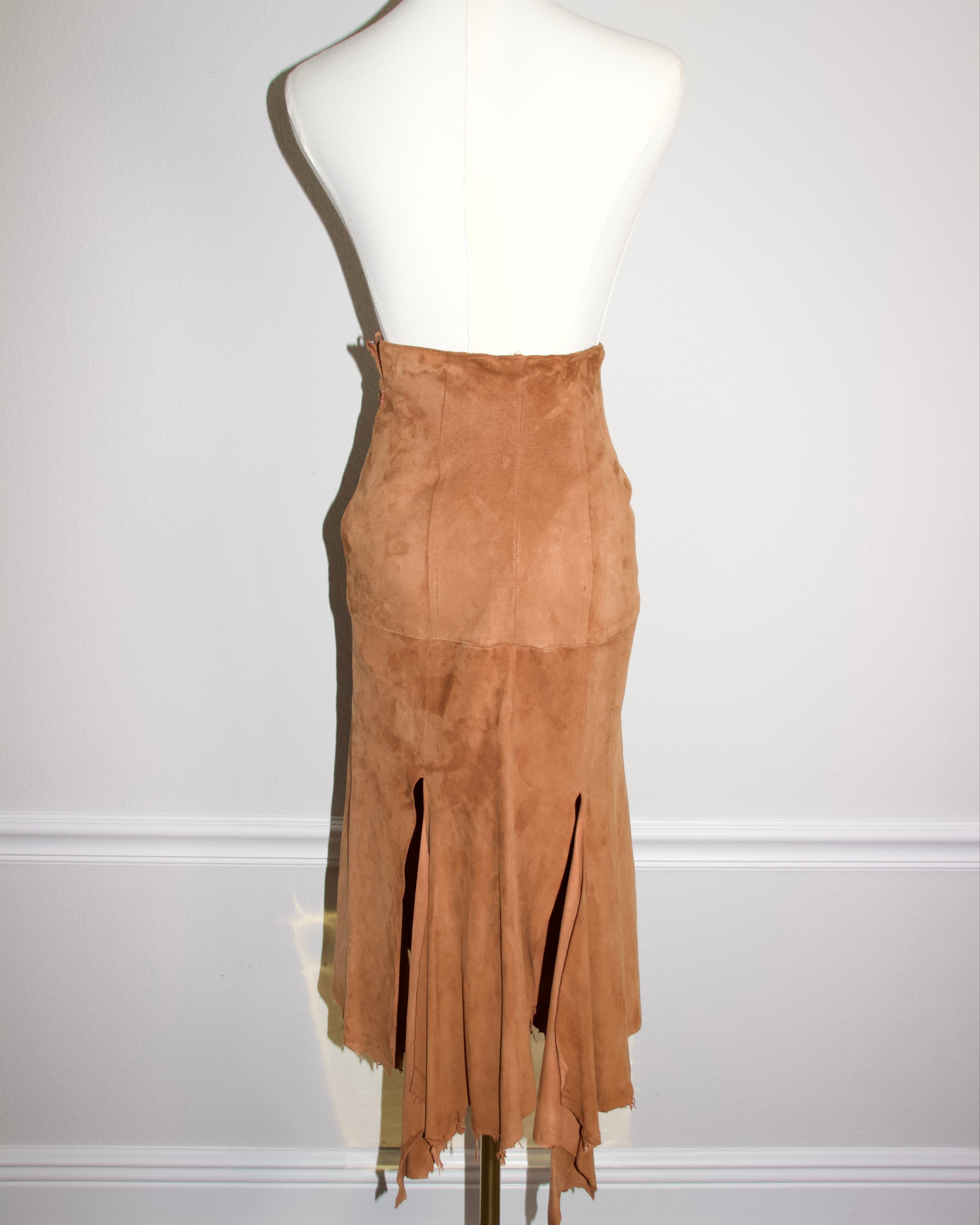 90s Suede Lace Up Skirt (XXS/XS)