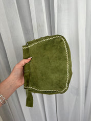 vintage suede studded shoulder bag