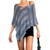 90s Sheer Knit Poncho Top (One Size)