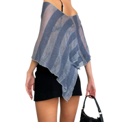 90s Sheer Knit Poncho Top (One Size)