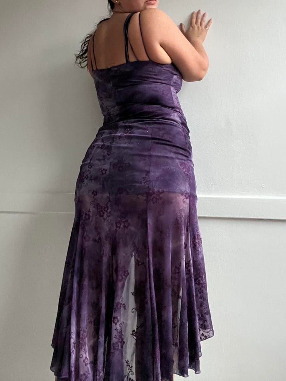Y2K Whimsy Purple Maxi Dress (S/M)