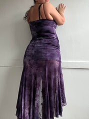 Y2K Whimsy Purple Maxi Dress (S/M)