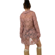 Blush Crochet Beaded Duster (M)