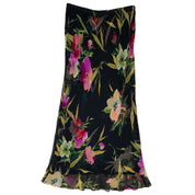 Silk Floral Maxi Skirt (S)