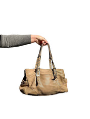 Y2K Silver Hardware Leather Shoulder Bag