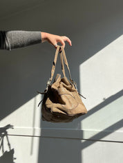 Y2K Silver Hardware Leather Shoulder Bag