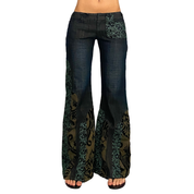 Custo Barcelona Low Rise Patchwork Flare Jeans (XS)