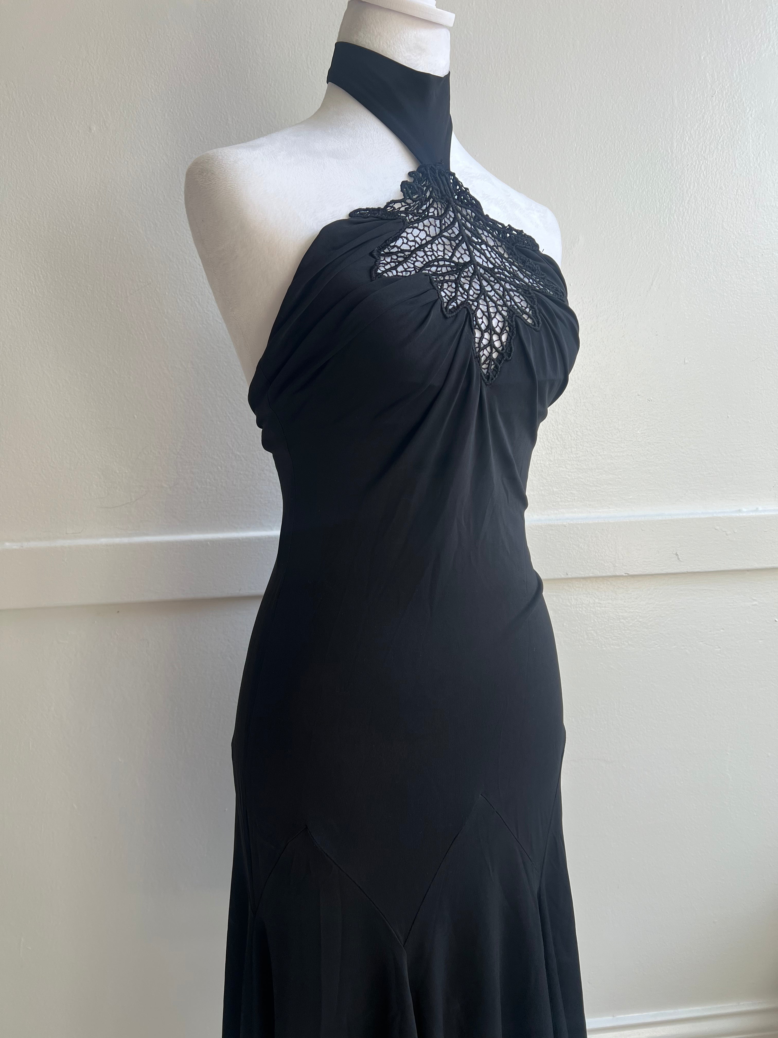 Vintage Italian Designer Halter Neck Dress (S/M)